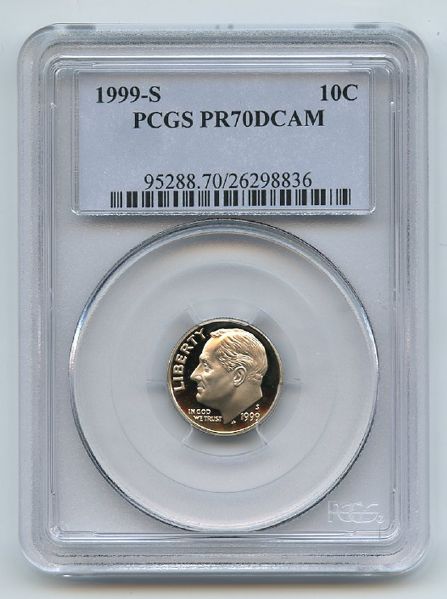 1999 S 10C Roosevelt Dime PCGS PR70DCAM