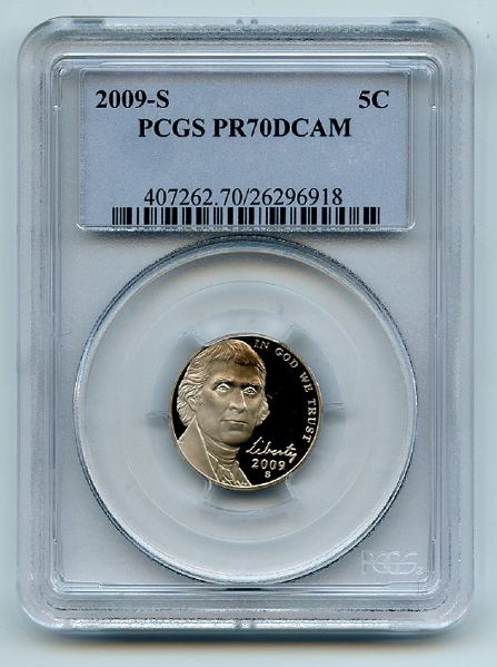 2009 S 5C Jefferson Nickel PCGS PR70DCAM