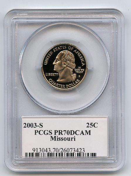 2003 S 25C Clad Missouri Quarter PCGS PR70DCAM