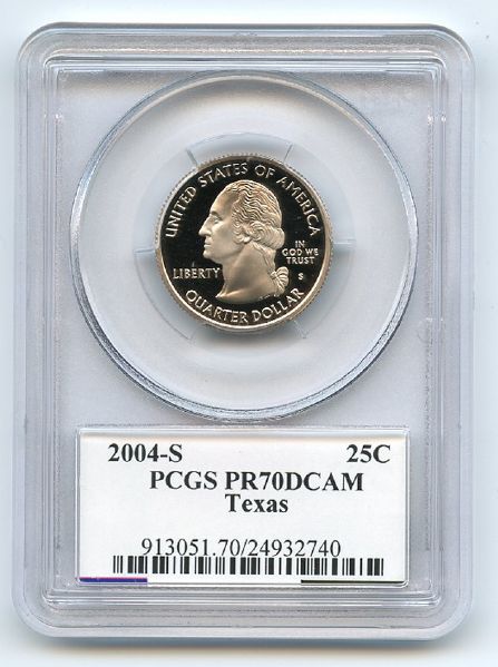 2004 S 25C Clad Texas Quarter PCGS PR70DCAM