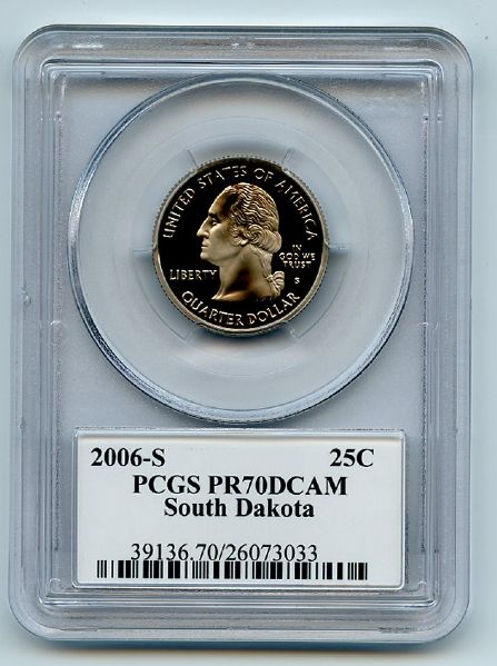 2006 S 25C Clad South Dakota Quarter PCGS PR70DCAM