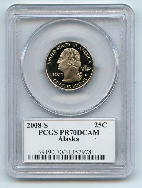 2008 S 25C Clad Alaska Quarter PCGS PR70DCAM