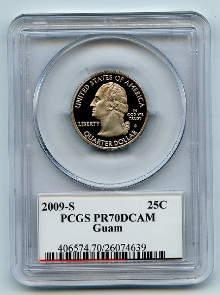 2009 S 25C Clad Guam Quarter PCGS PR70DCAM