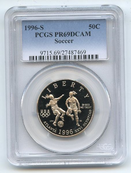 1996 S 50C Soccer Commemorative PCGS PR69DCAM