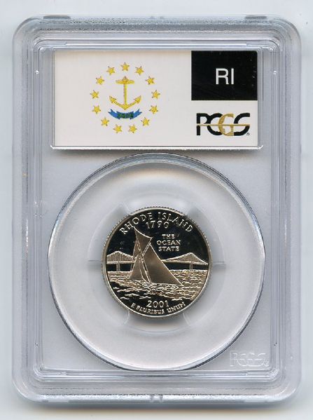 2001 S 25C Clad Rhode Island Quarter PCGS PR69DCAM