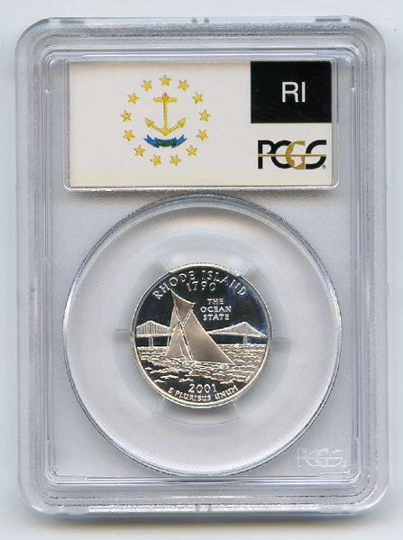 2001 S 25C Silver Rhode Island Quarter PCGS PR69DCAM