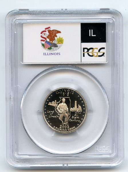 2003 S 25C Clad Illinois Quarter PCGS PR69DCAM