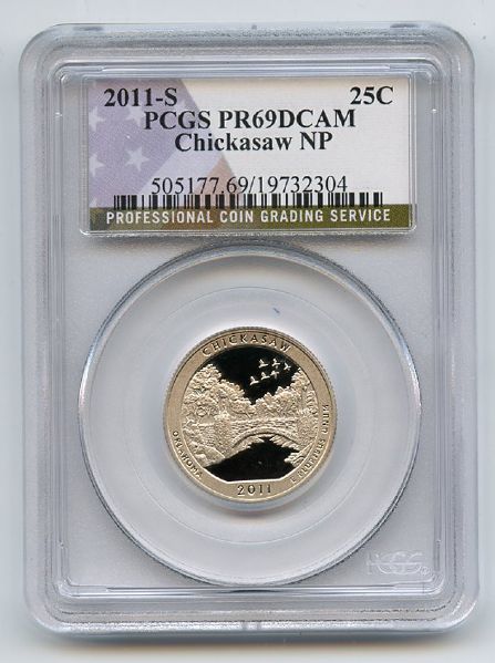 2011 S 25C Clad Chickasaw Quarter PCGS PR69DCAM