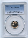 1969 S 10C Roosevelt Dime PCGS PR69