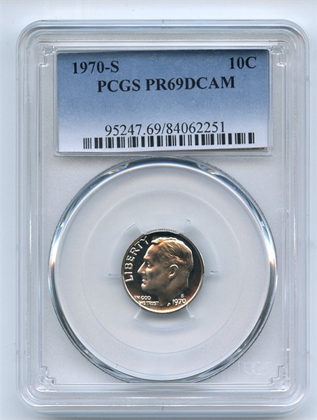 1970 S 10C Roosevelt Dime PCGS PR69DCAM