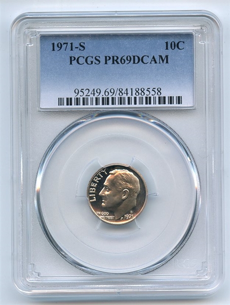 1971 S 10C Roosevelt Dime PCGS PR69DCAM