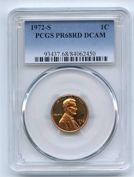 1972 S 1C Lincoln Cent PCGS PR68DCAM