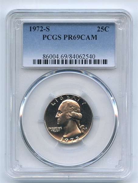 1972 S 25C Washington Quarter PCGS PR69CAM