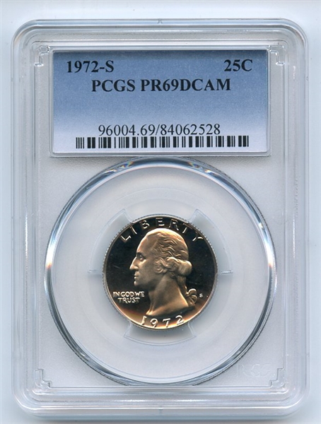 1972 S 25C Washington Quarter PCGS PR69DCAM