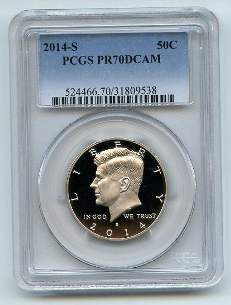 2014 S 50C Kennedy Half Dollar PCGS PR70DCAM