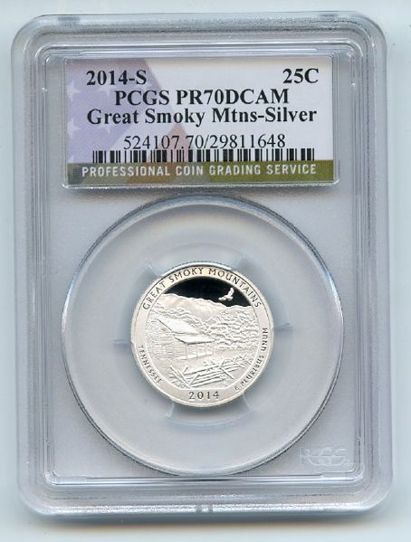 2014 S 25C Silver Great Smoky Mountains Quarter PCGS PR70DCAM