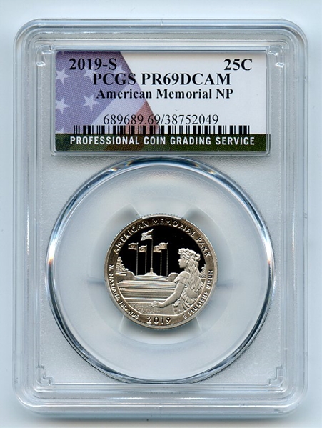 2019 S 25C Clad American Memorial Quarter PCGS PR69DCAM