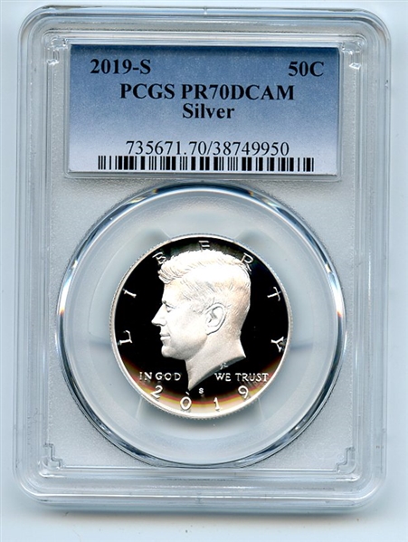 2019 S 50C Silver Kennedy Half Dollar PCGS PR70DCAM