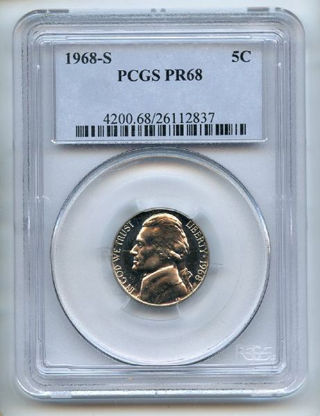 1968 S 5C Jefferson Nickel PCGS PR68