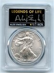 2021 $1 Silver Eagle T1 Last Day Prod PCGS MS70 Legends of Life Alex English