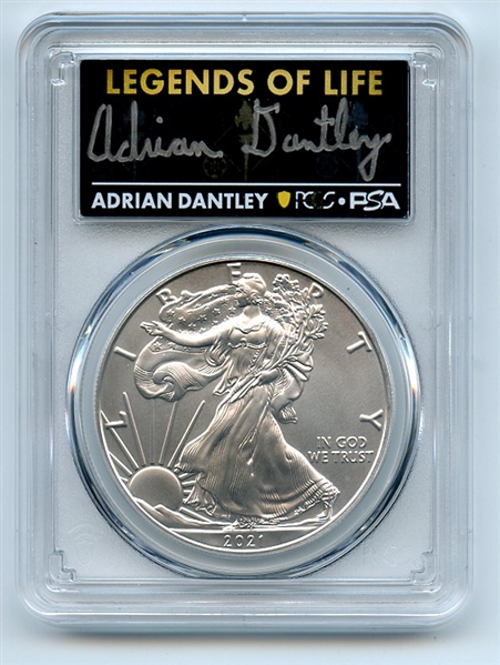 2021 $1 Silver Eagle T1 Last Day Productio PCGS MS70 Legends Life Adrian Dantley