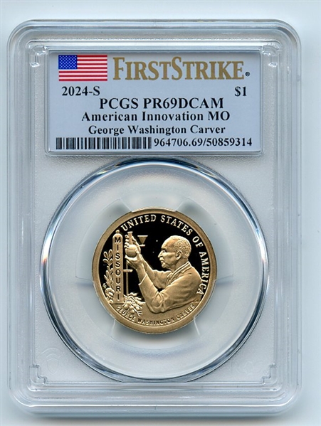 2024 S $1 American Innovation ME DC Defibrillator Dollar PCGS PR69DCAM FS