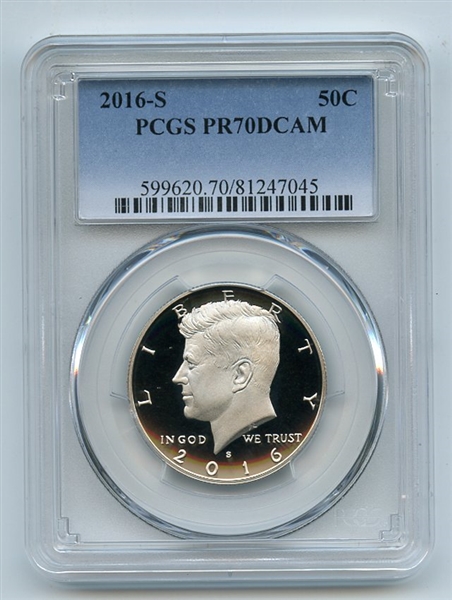 2016 S 50C Kennedy Half Dollar PCGS PR70DCAM