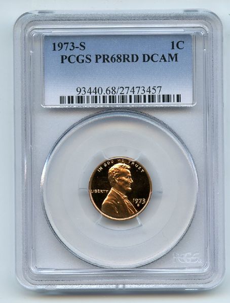 1973 S 1C Lincoln Cent Proof PCGS PR68DCAM