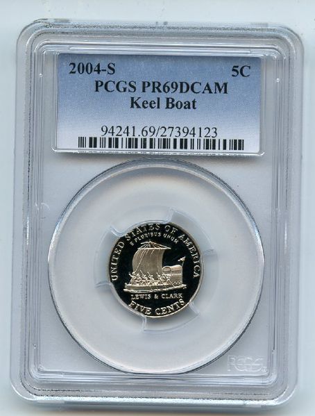 2004 S 5C Keel Boat Jefferson Nickel PCGS PR69DCAM