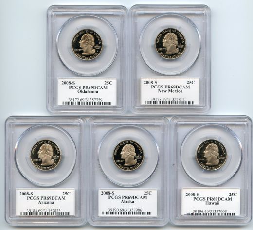 2008 S Clad State Quarter Set PCGS PR69DCAM