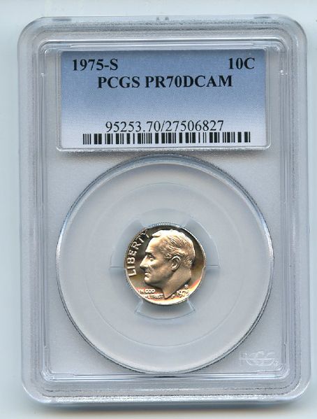 1975 S 10C Roosevelt Dime Proof PCGS PR70DCAM