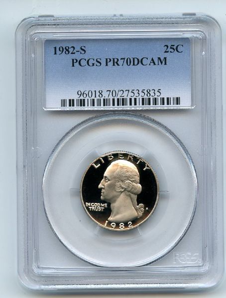 1982 S 25C Washington Quarter Proof PCGS PR70DCAM