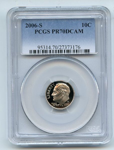 2006 S 10C Roosevelt Dime PCGS PR70DCAM