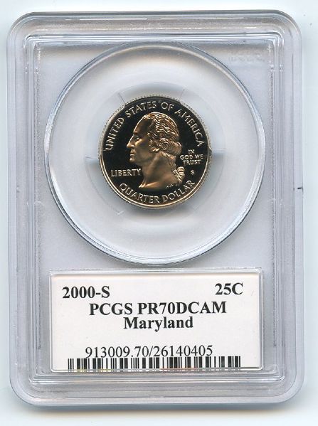 2000 S 25C Clad Maryland Quarter PCGS PR70DCAM