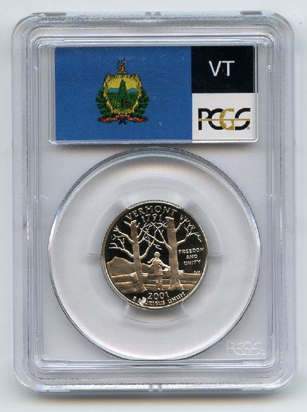 2001 S 25C Clad Vermont Quarter PCGS PR70DCAM