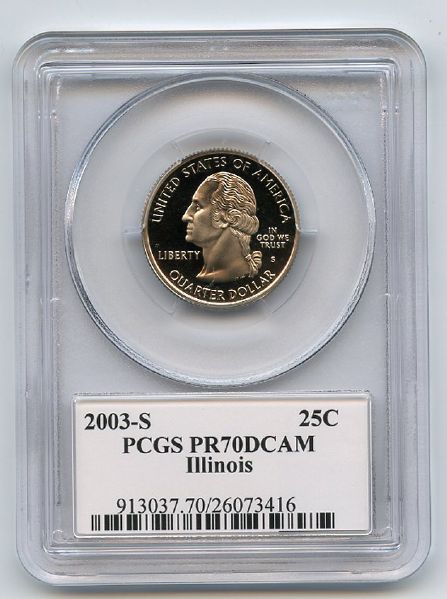 2003 S 25C Clad Illinois Quarter PCGS PR70DCAM