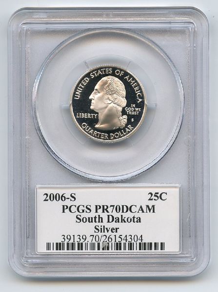 2006 S 25C Silver South Dakota Quarter PCGS PR70DCAM