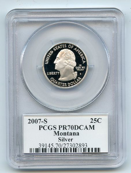 2007 S 25C Silver Montana Quarter PCGS PR70DCAM