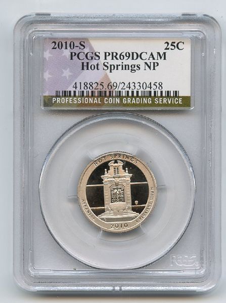 2010 S 25C Clad Hot Springs Quarter PCGS PR69DCAM