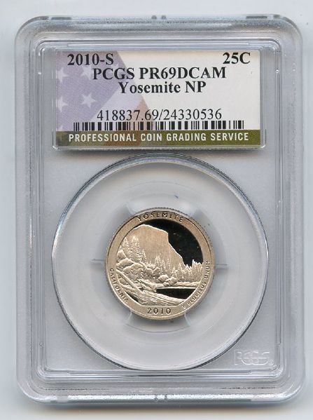 2010 S 25C Clad Yosemite Quarter PCGS PR69DCAM