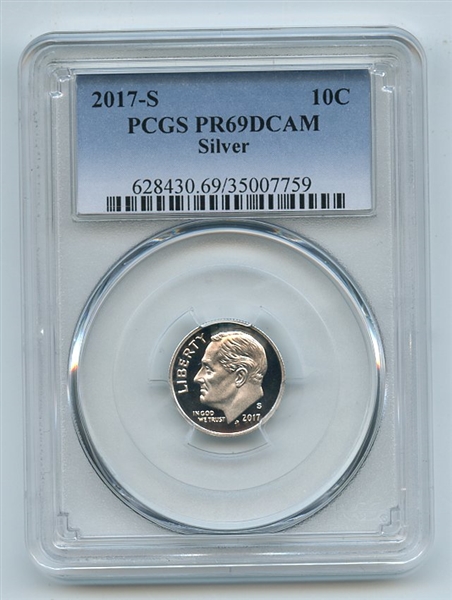 2017 S 10C Silver Roosevelt Dime PCGS PR69DCAM