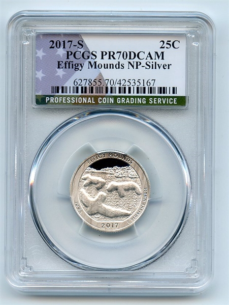 2017 S 25C Silver Effigy Mounds Quarter PCGS PR70DCAM