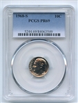 1968 S 10C Roosevelt Dime PCGS PR69