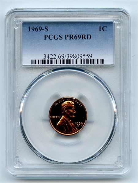 1969 S 1C Lincoln Cent PCGS PR69