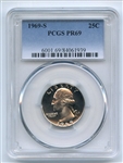 1969 S 25C Washington Quarter PCGS PR69