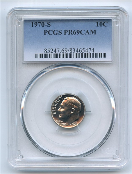 1970 S 10C Roosevelt Dime PCGS PR69CAM