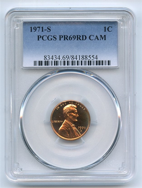 1971 S 1C Lincoln Cent PCGS PR69CAM