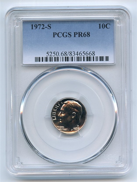 1972 S 10C Roosevelt Dime PCGS PR68