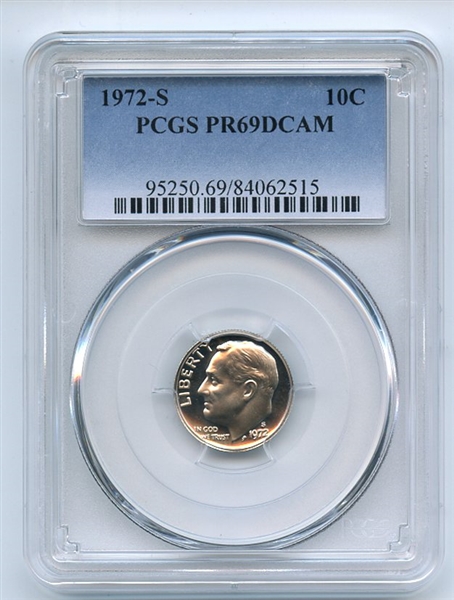 1972 S 10C Roosevelt Dime PCGS PR69DCAM