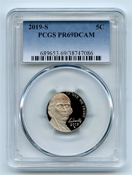 2019 S 5C Jefferson Nickel PCGS PR69DCAM